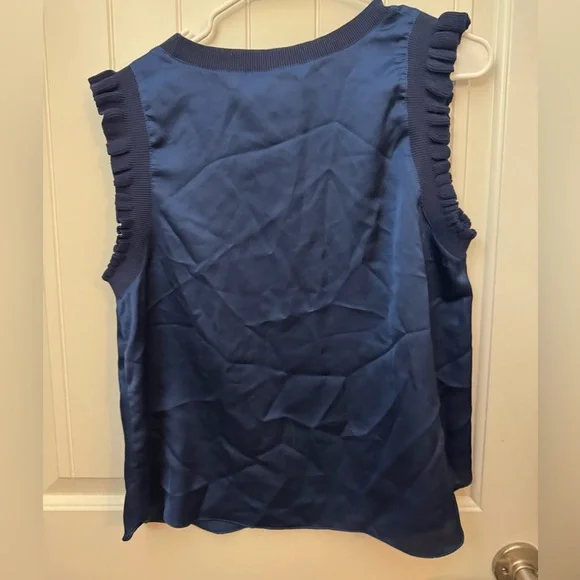 Day + Moon Royal Blue Ruffle Sleeve Blouse NWT women’s medium B - Picture 4 of 4
